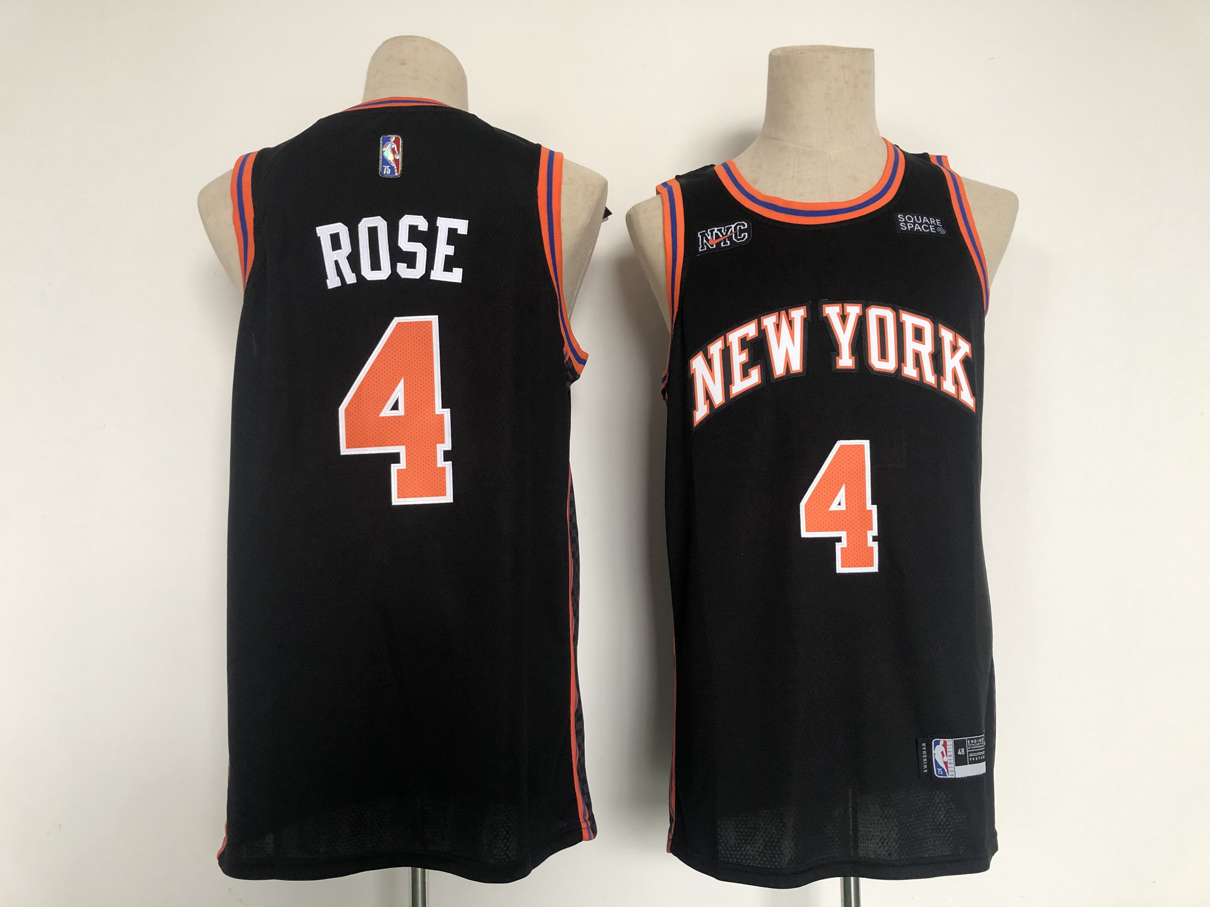 Men New York Knicks #4 Rose Black 2022 City Edition Nike NBA Jersey->chicago bulls->NBA Jersey